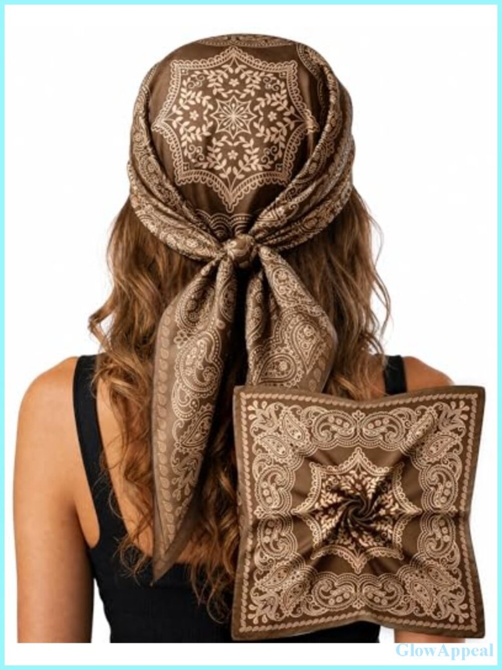 Silk Like Satin Paisley Head Scarf Square Bandana for Women Lightweight 27.5"